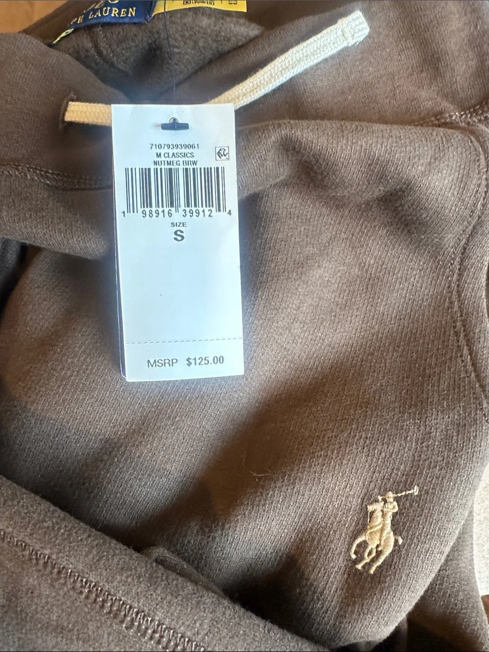 Polo by Ralph Lauren Brown Men's Fleece Jogger Pants only Size Small NEW w/Tag